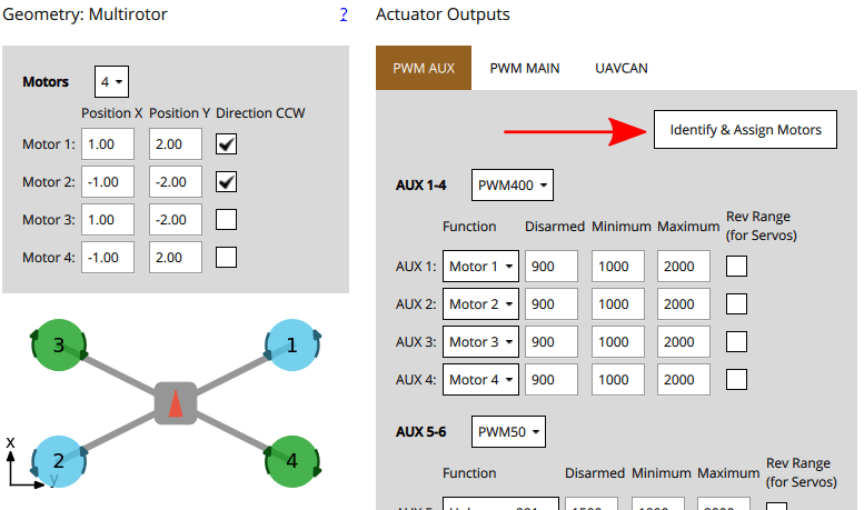 Identify motor button